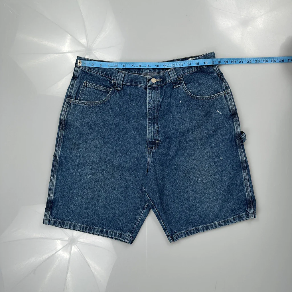 Wrangler Carpenter Shorts - 34W 10L Blue Cotton - Image 3