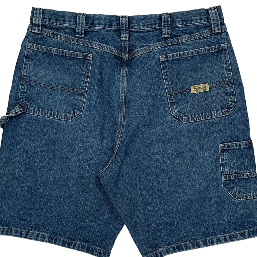 Wrangler Carpenter Shorts - 34W 10L Blue Cotton - Image 8