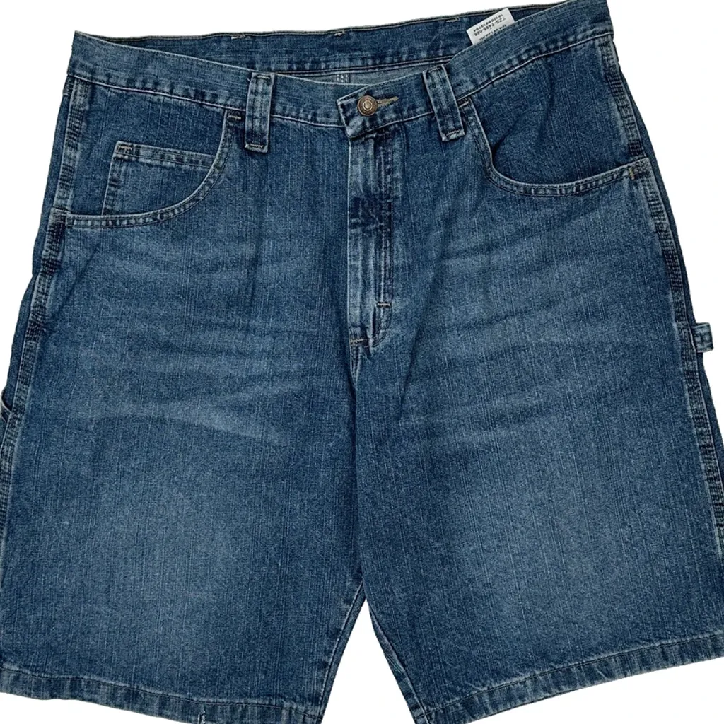 Wrangler Carpenter Shorts - 34W 11L Blue Cotton - Image 9