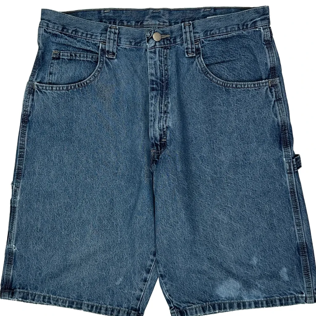 Wrangler Carpenter Shorts - 34W 10L Blue Cotton - Image 10