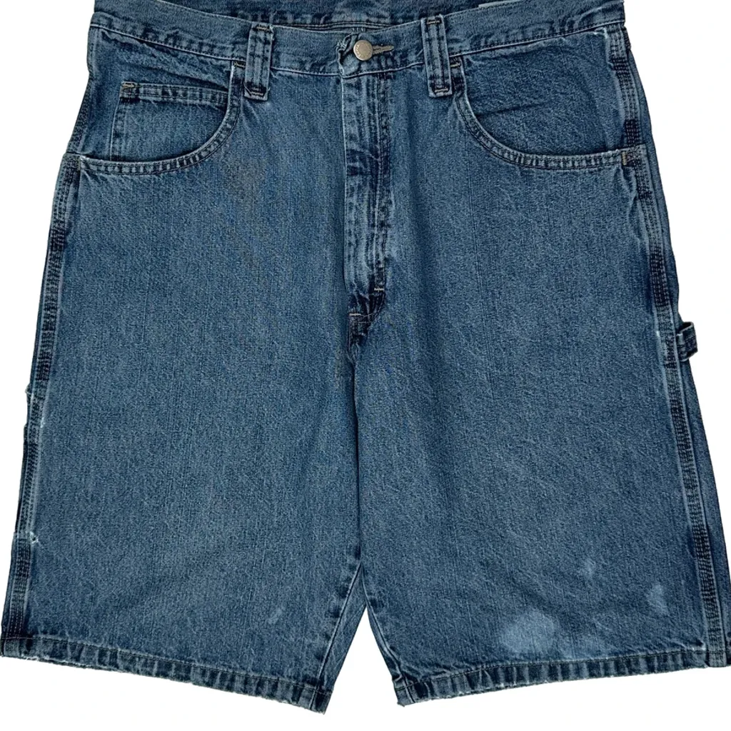 Wrangler Carpenter Shorts - 34W 10L Blue Cotton - Image 11