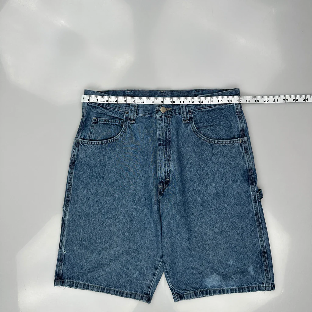 Wrangler Carpenter Shorts - 34W 10L Blue Cotton - Image 3