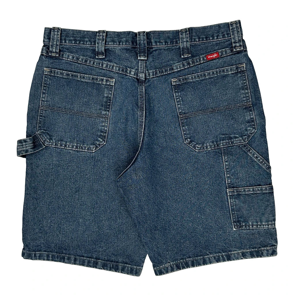Wrangler Double Knee Carpenter Shorts - 34W 10L Blue Cotton