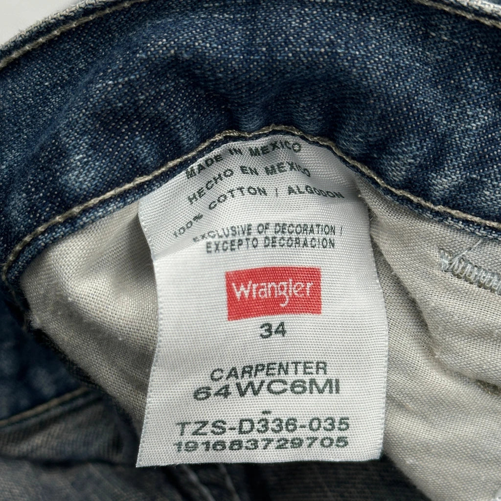 Wrangler Double Knee Carpenter Shorts - 34W 10L Blue Cotton - Image 6