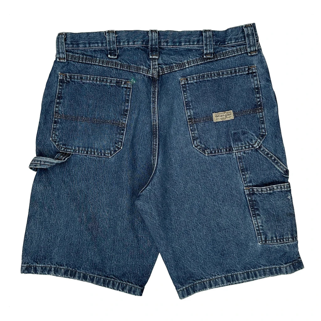 Wrangler Carpenter Shorts - 34W 10L Blue Cotton