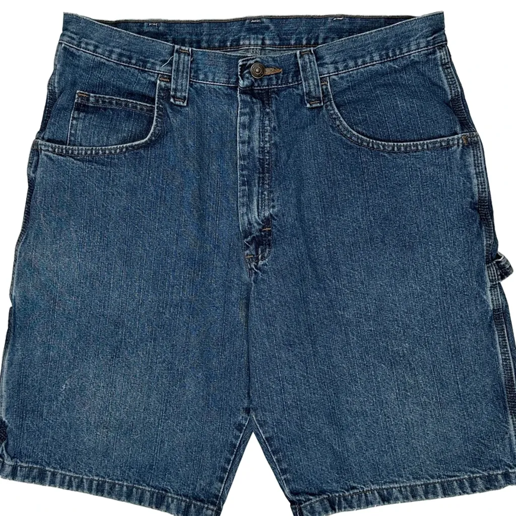 Wrangler Carpenter Shorts - 34W 10L Blue Cotton - Image 10