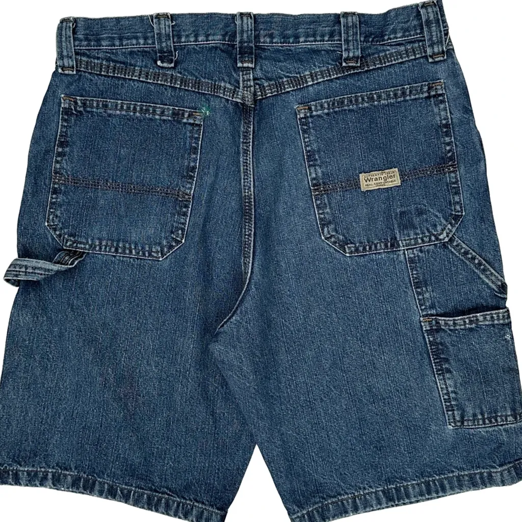 Wrangler Carpenter Shorts - 34W 10L Blue Cotton - Image 7