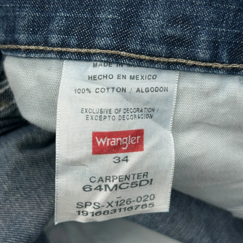Wrangler Carpenter Shorts - 34W 10L Blue Cotton - Image 6