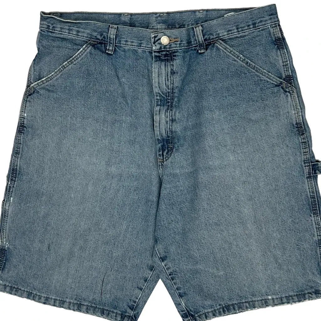 Wrangler Carpenter Shorts - 34W 9L Blue Cotton - Image 10