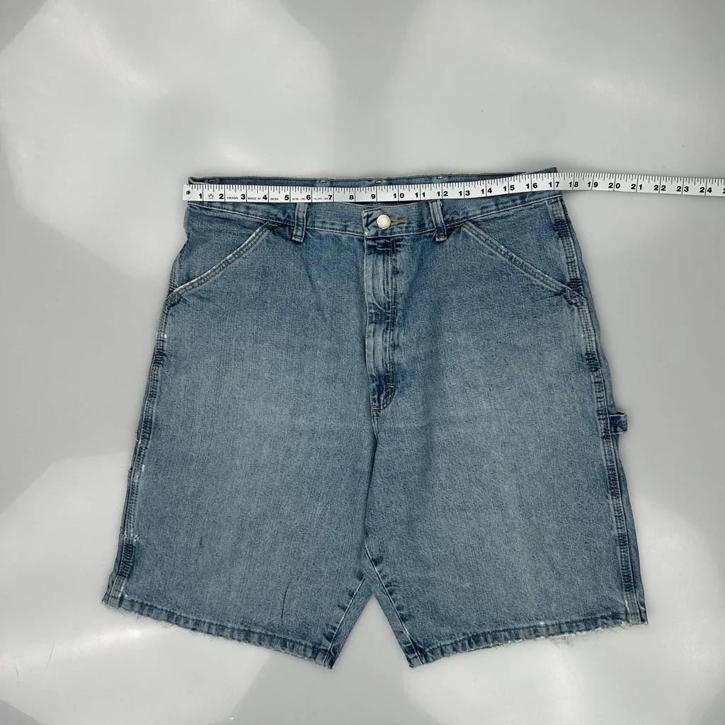 Wrangler Carpenter Shorts - 34W 9L Blue Cotton - Image 3