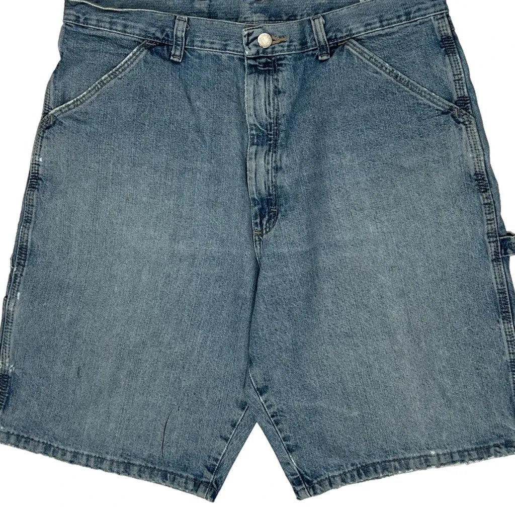 Wrangler Carpenter Shorts - 34W 9L Blue Cotton - Image 9