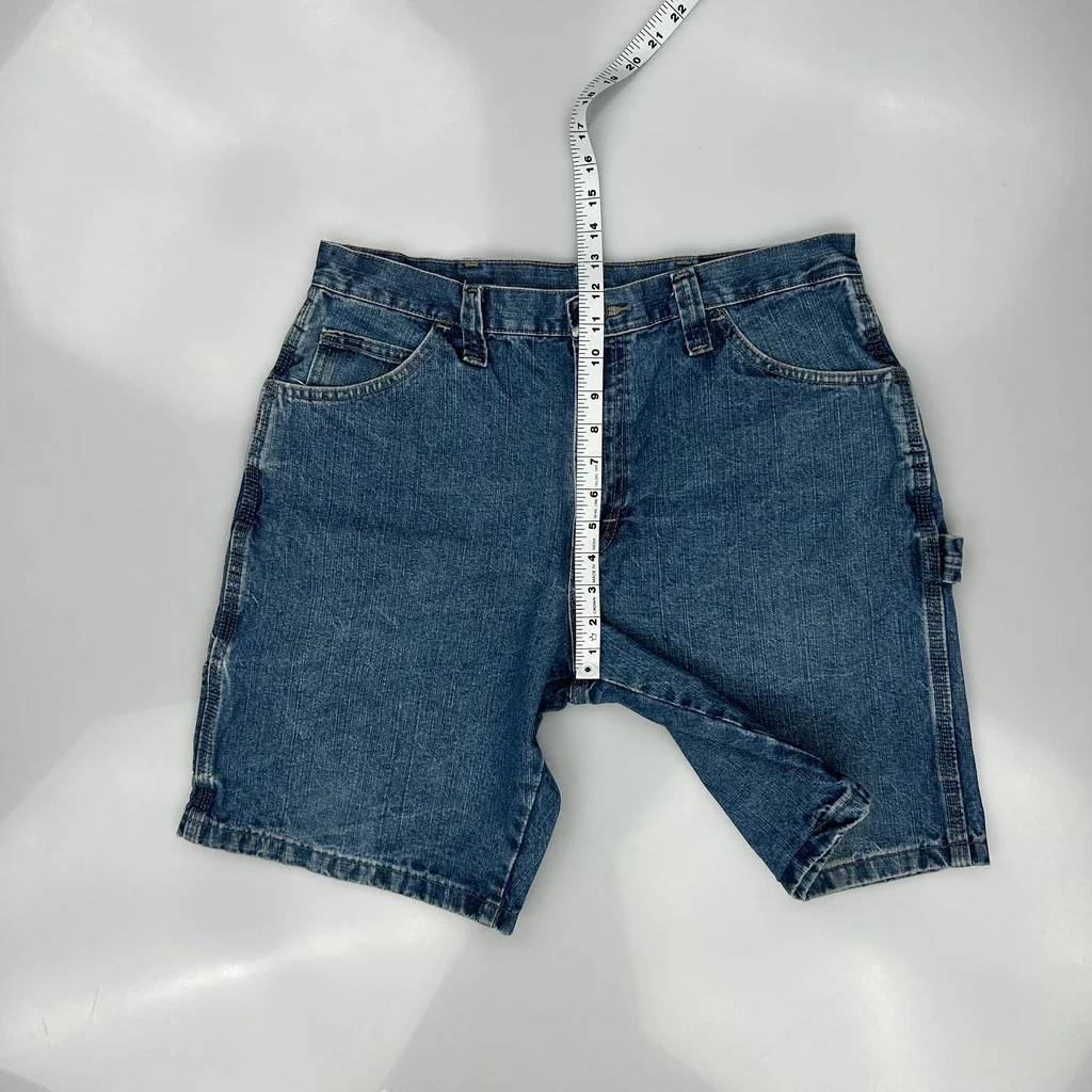 Wrangler Carpenter Shorts - 34W 9L Blue Cotton - Image 4