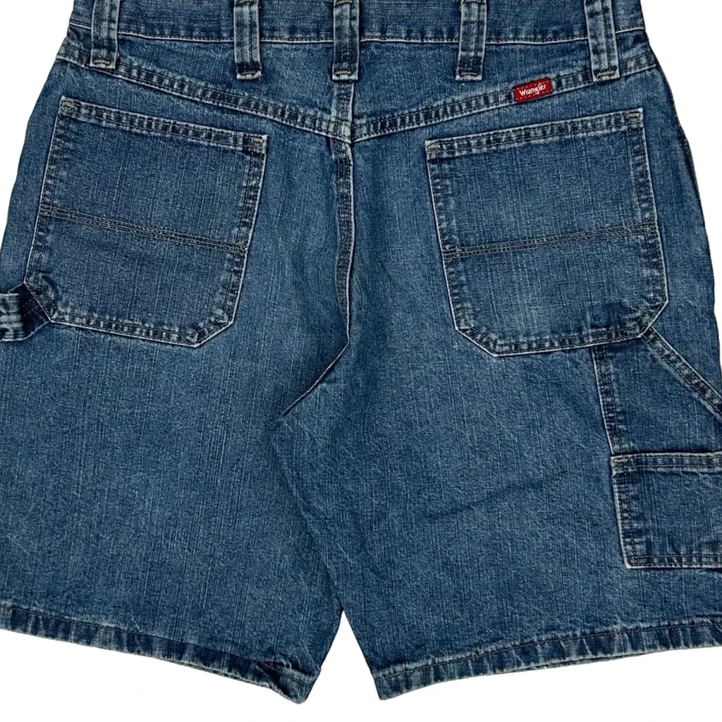 Wrangler Carpenter Shorts - 34W 9L Blue Cotton - Image 7