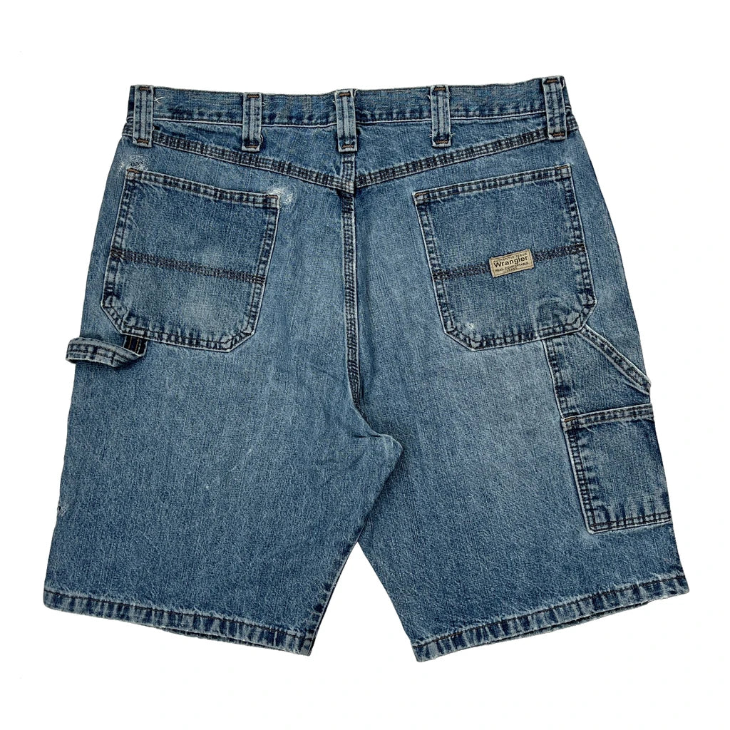 Wrangler Carpenter Shorts - 34W 10L Blue Cotton