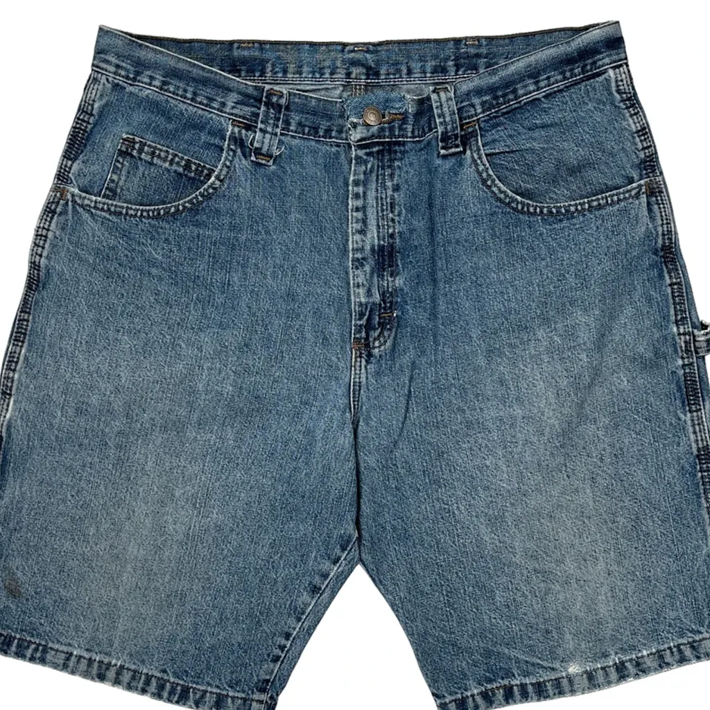 Wrangler Carpenter Shorts - 34W 10L Blue Cotton - Image 10