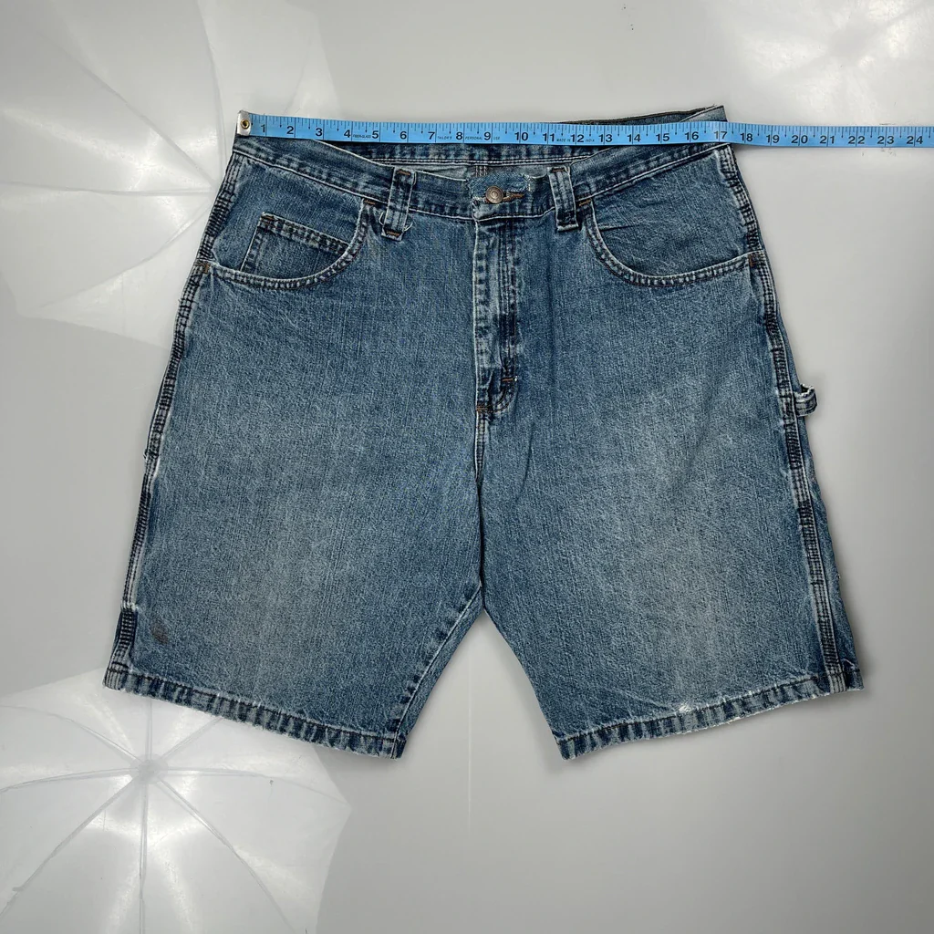 Wrangler Carpenter Shorts - 34W 10L Blue Cotton - Image 3