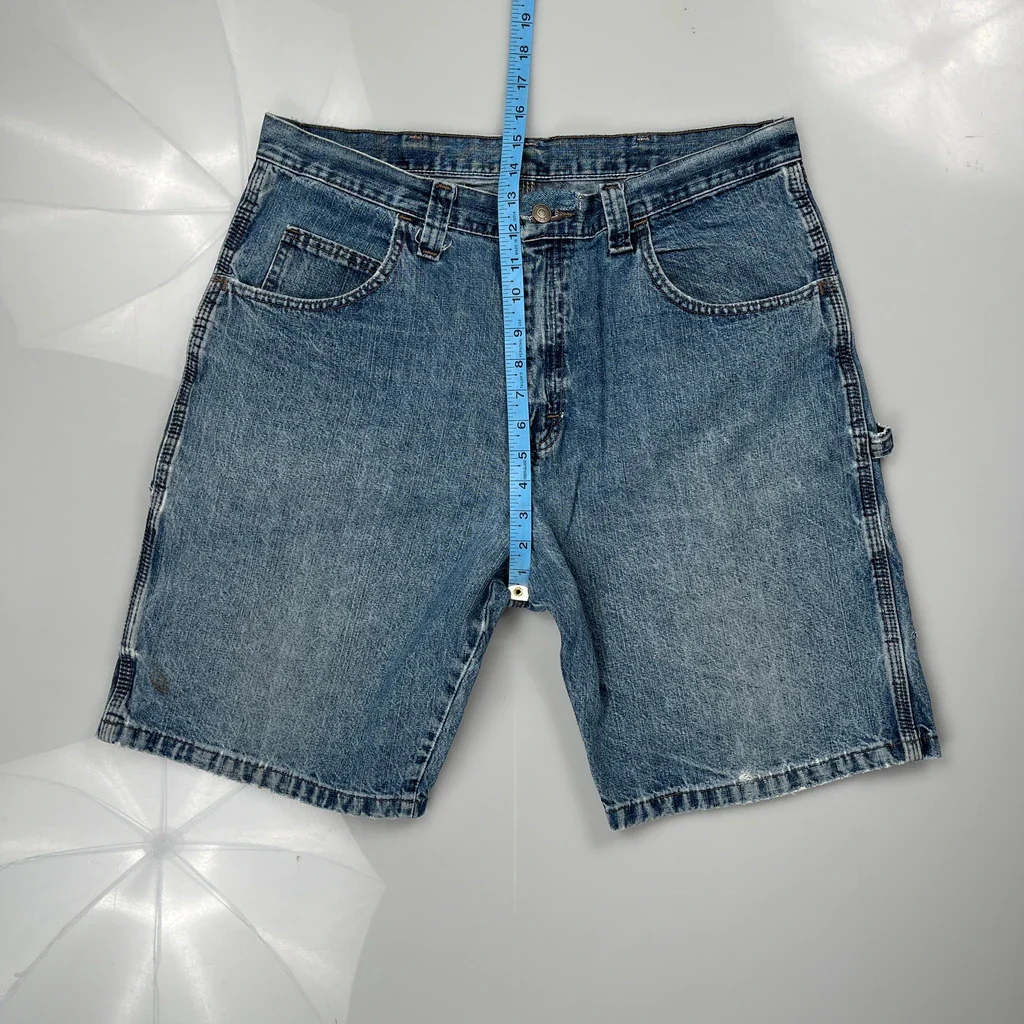 Wrangler Carpenter Shorts - 34W 10L Blue Cotton - Image 4