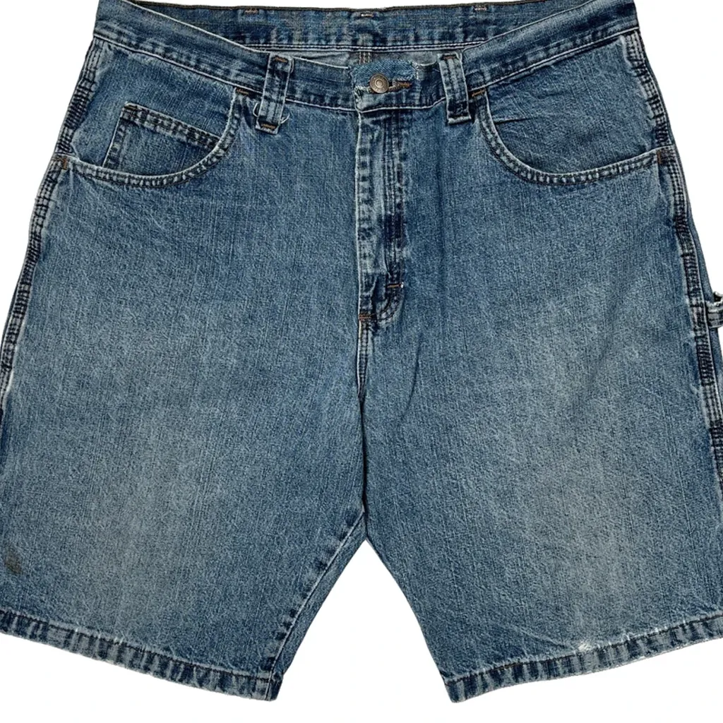 Wrangler Carpenter Shorts - 34W 10L Blue Cotton - Image 9