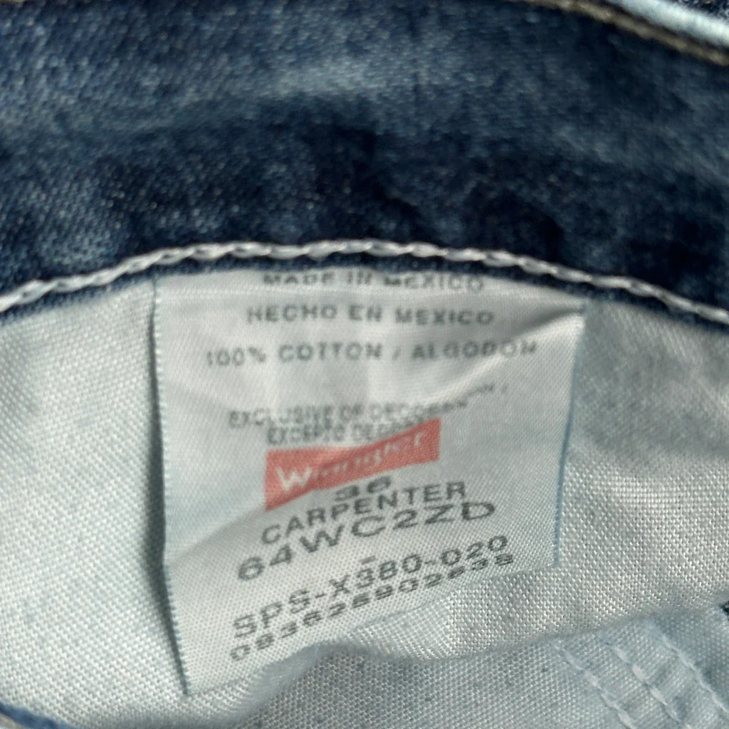 Wrangler Carpenter Shorts - 35W 9L Blue Cotton - Image 5