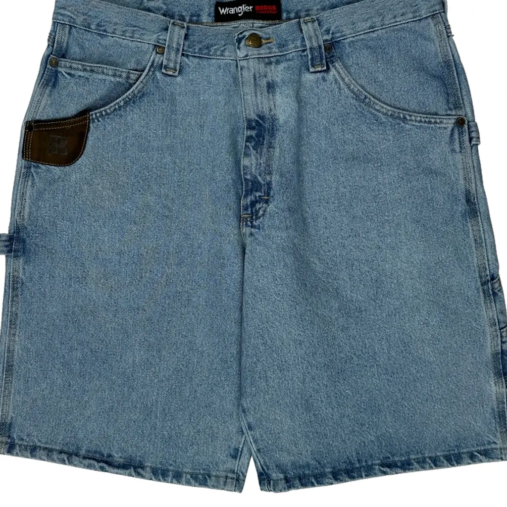 Wrangler Carpenter Shorts - 35W 10L Blue Denim - Image 10