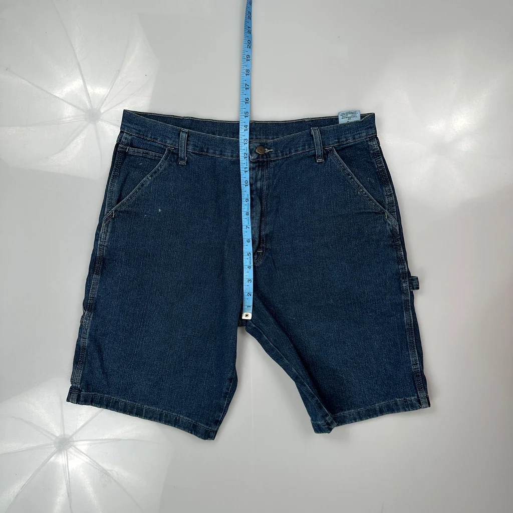 Wrangler Carpenter Shorts - 36W 10L Blue Cotton - Image 4