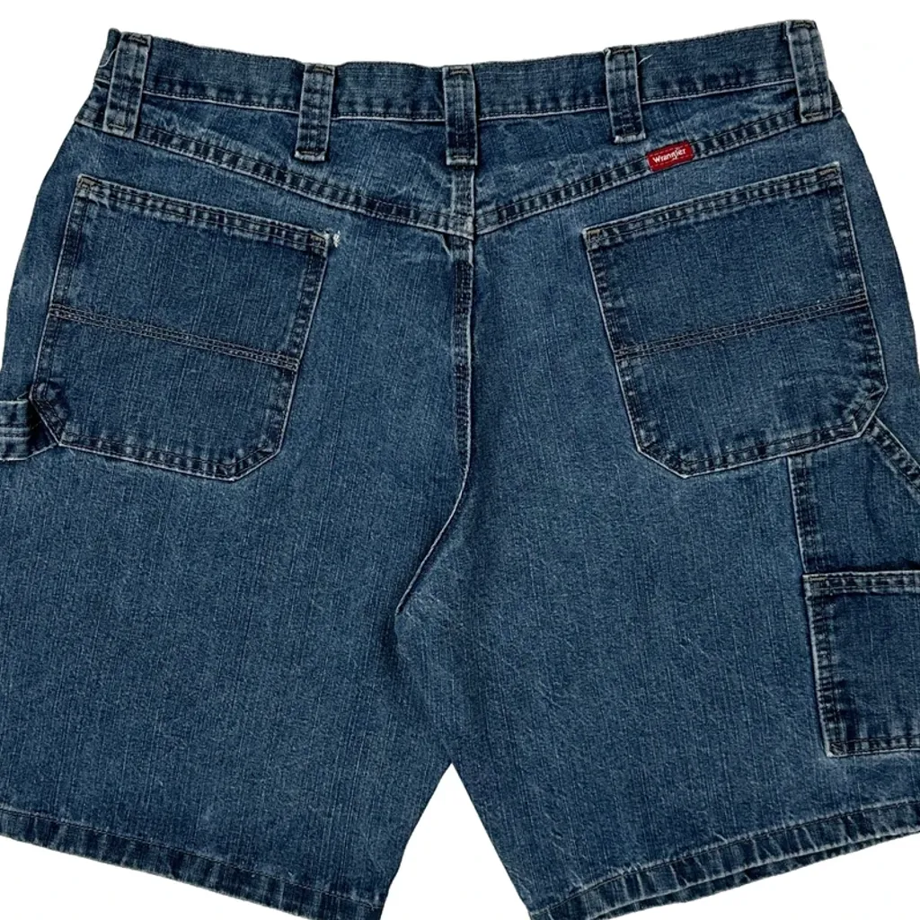 Wrangler Carpenter Shorts - 36W 10L Blue Cotton - Image 7