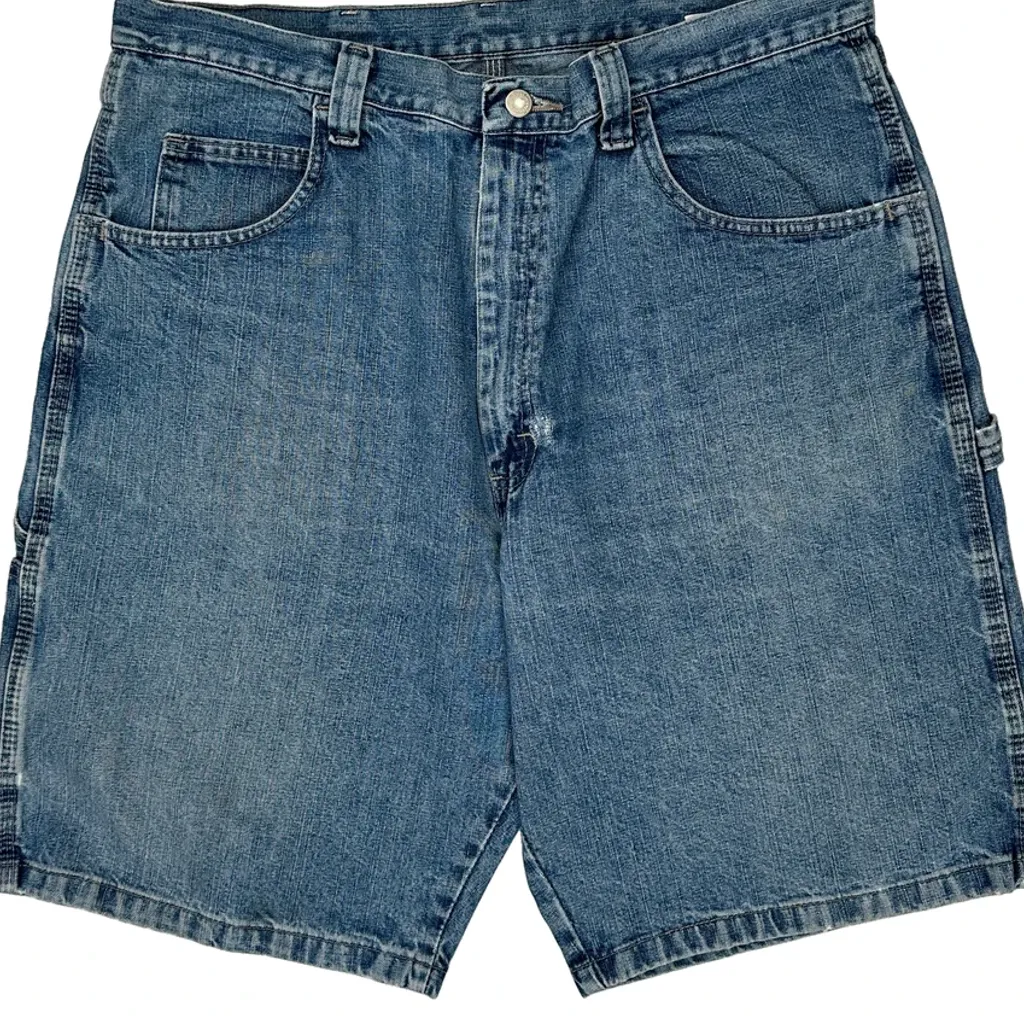 Wrangler Double Knee Carpenter Shorts - 36W 10L Blue Cotton - Image 10