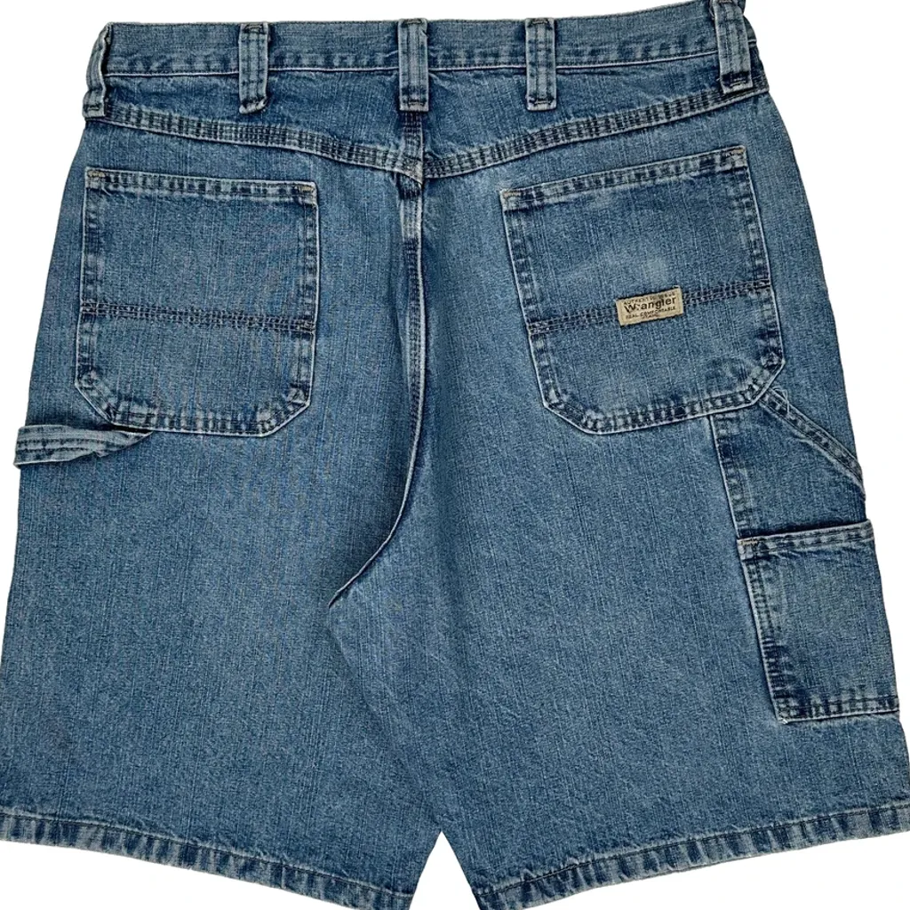 Wrangler Double Knee Carpenter Shorts - 36W 10L Blue Cotton - Image 8