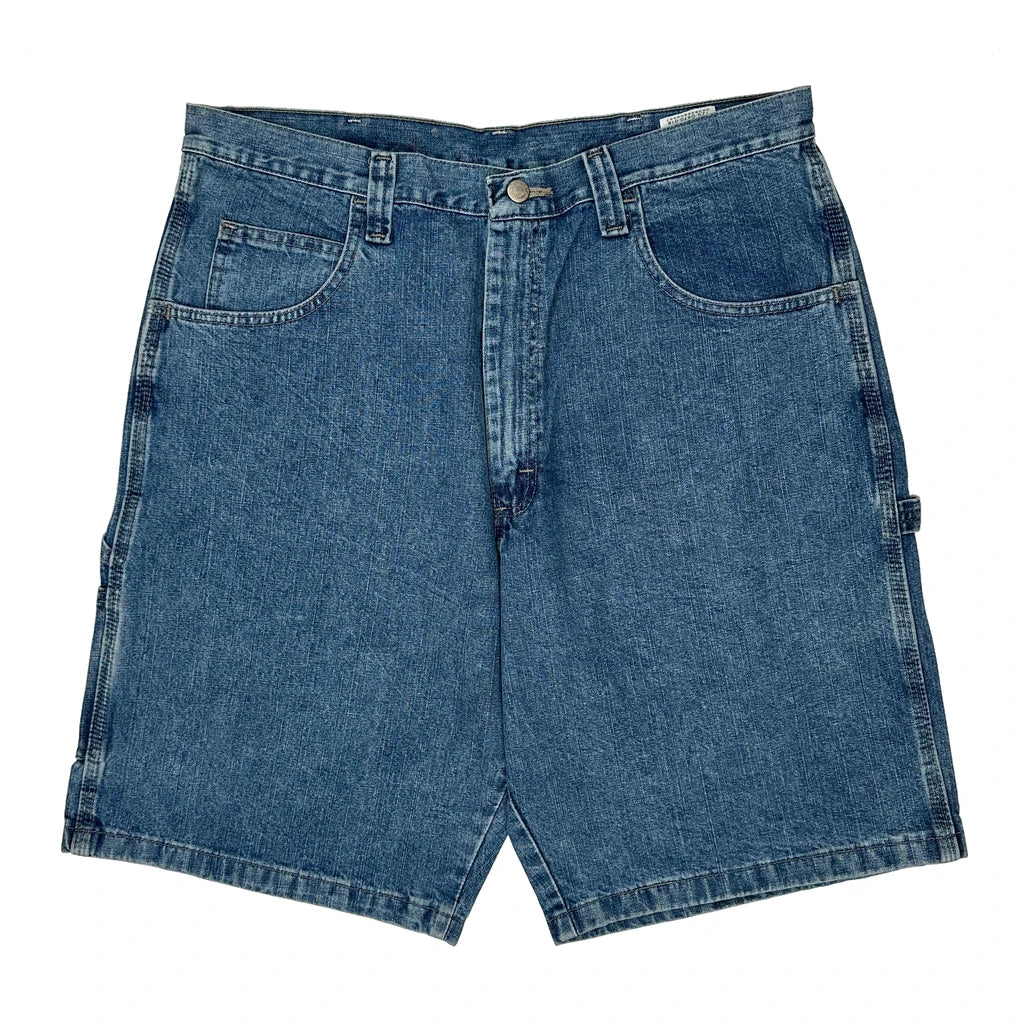 Wrangler Double Knee Carpenter Shorts - 36W 10L Blue Cotton - Image 2