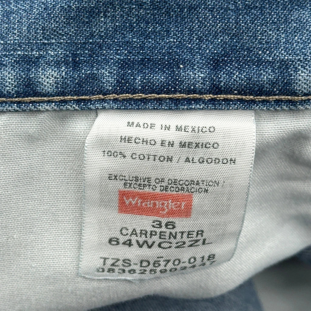 Wrangler Double Knee Carpenter Shorts - 36W 10L Blue Cotton - Image 6