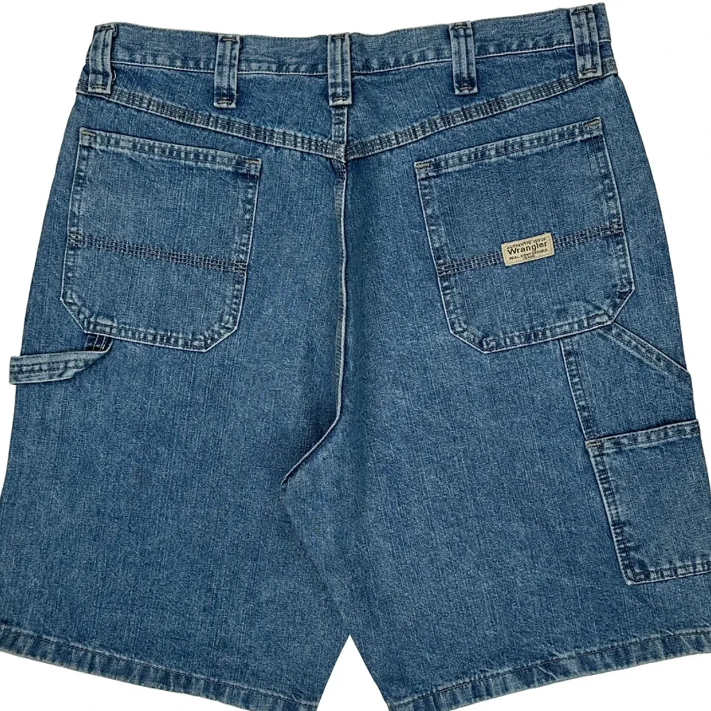 Wrangler Double Knee Carpenter Shorts - 36W 10L Blue Cotton - Image 7