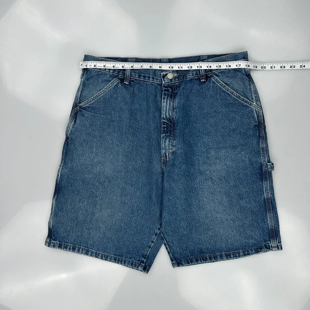 Wrangler Carpenter Shorts - 36W 9L Blue Cotton - Image 3