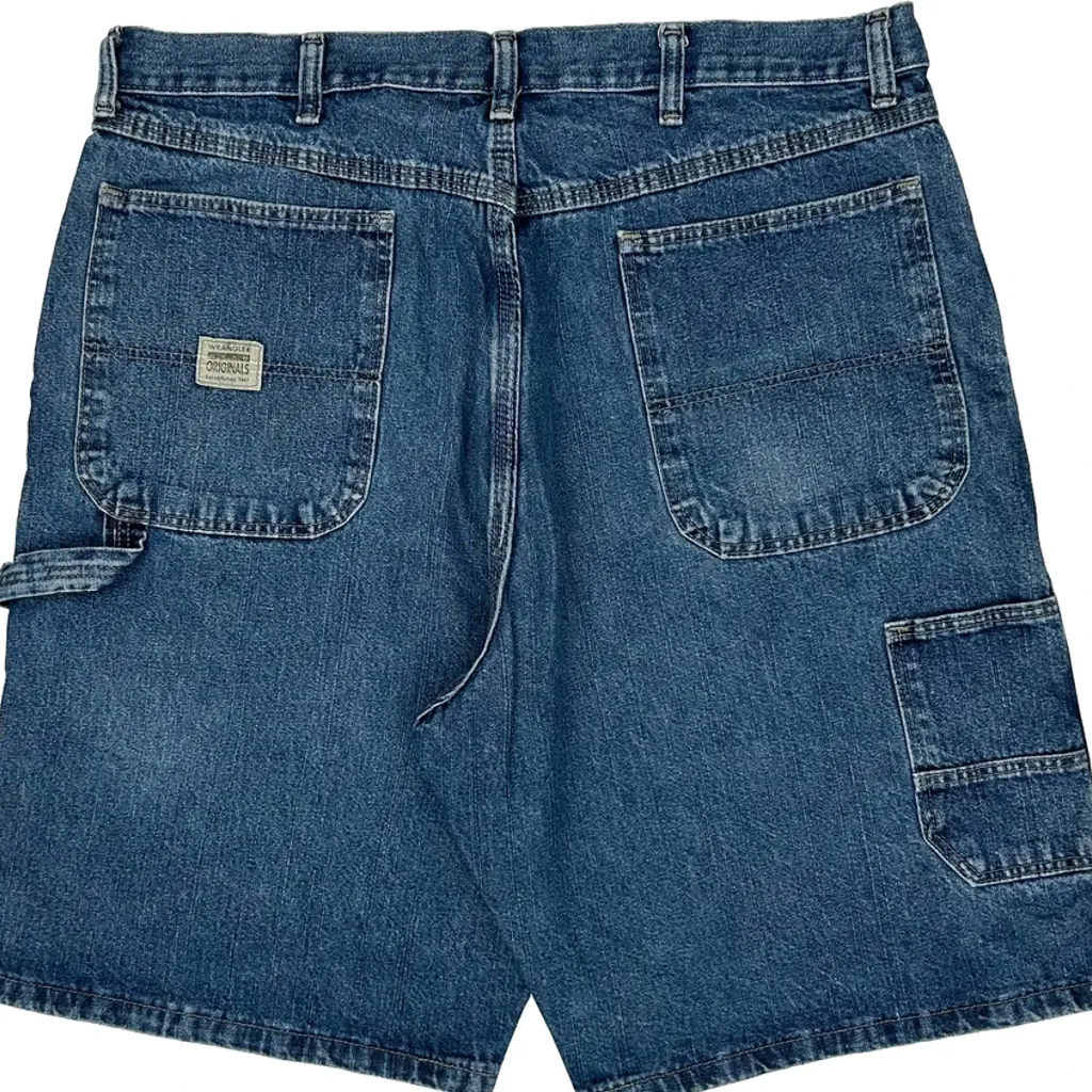 Wrangler Carpenter Shorts - 36W 9L Blue Cotton - Image 7