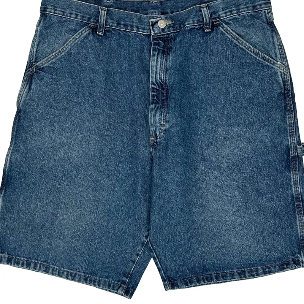 Wrangler Carpenter Shorts - 36W 9L Blue Cotton - Image 9