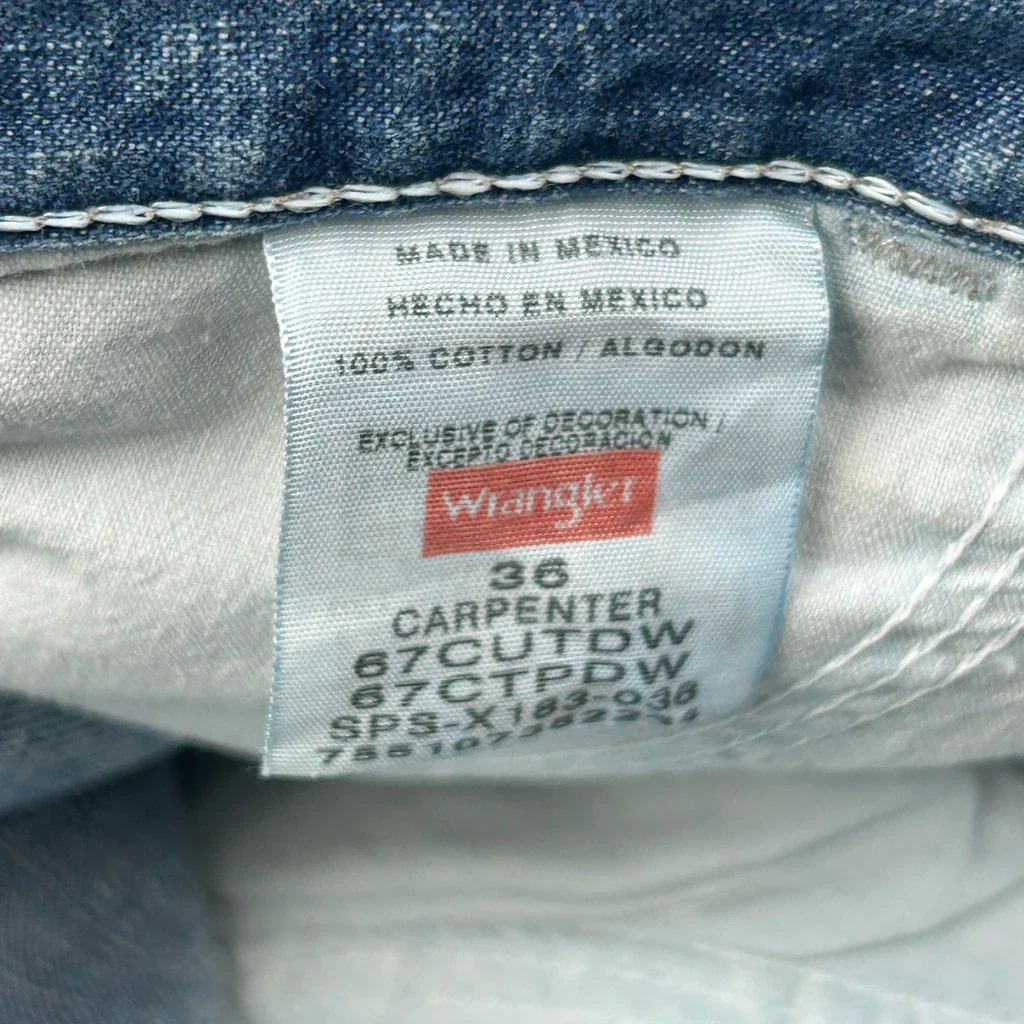 Wrangler Carpenter Shorts - 36W 9L Blue Cotton - Image 6