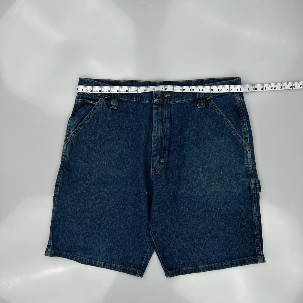Wrangler Carpenter Shorts - 36W 10L Blue Cotton - Image 3