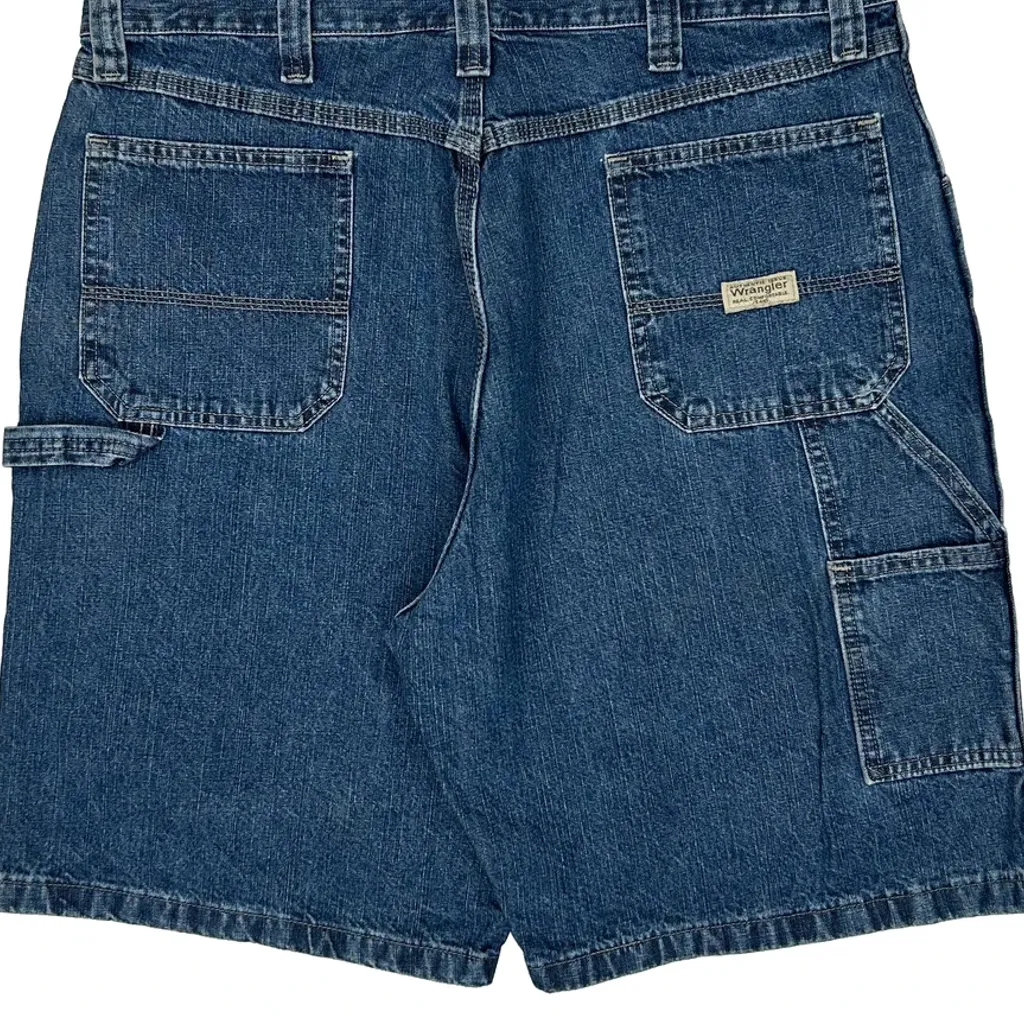 Wrangler Carpenter Shorts - 38W 10L Blue Cotton - Image 8