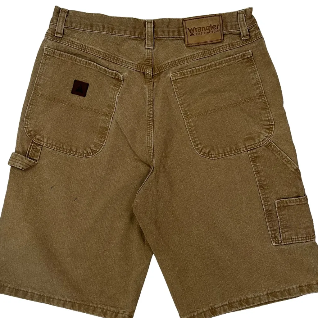 Wrangler Carpenter Shorts - 28W 11L Brown Cotton - Image 7