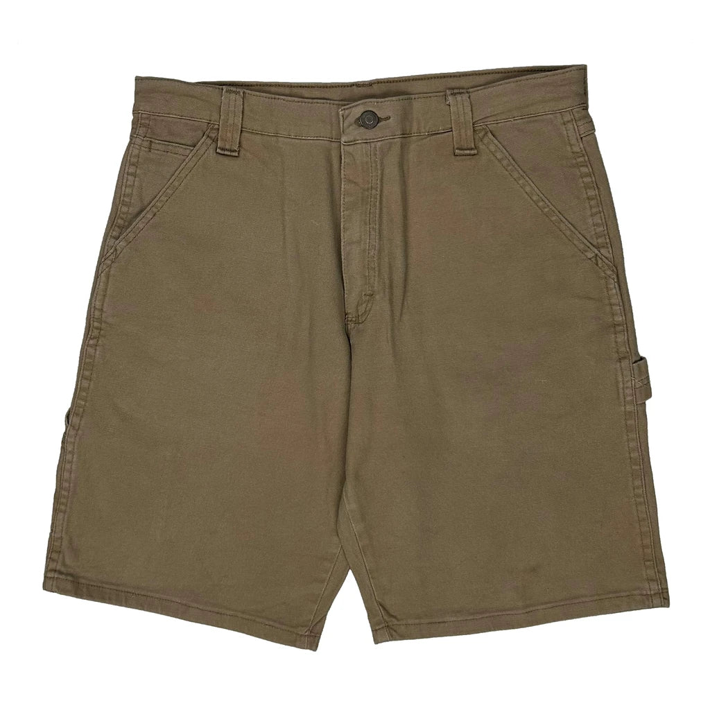 Wrangler Carpenter Shorts - 32W 9L Brown Cotton - Image 2