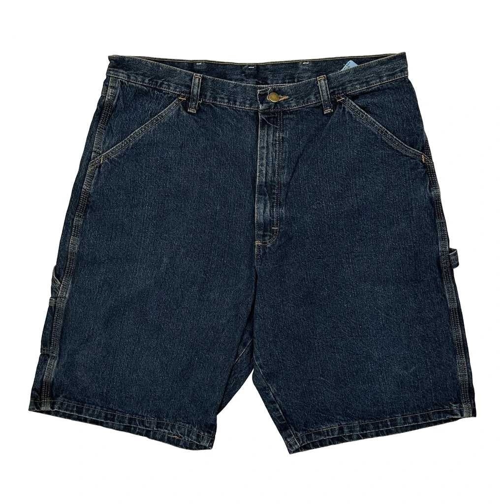 Wrangler Carpenter Shorts - 34W 10L Dark Wash Cotton - Image 2