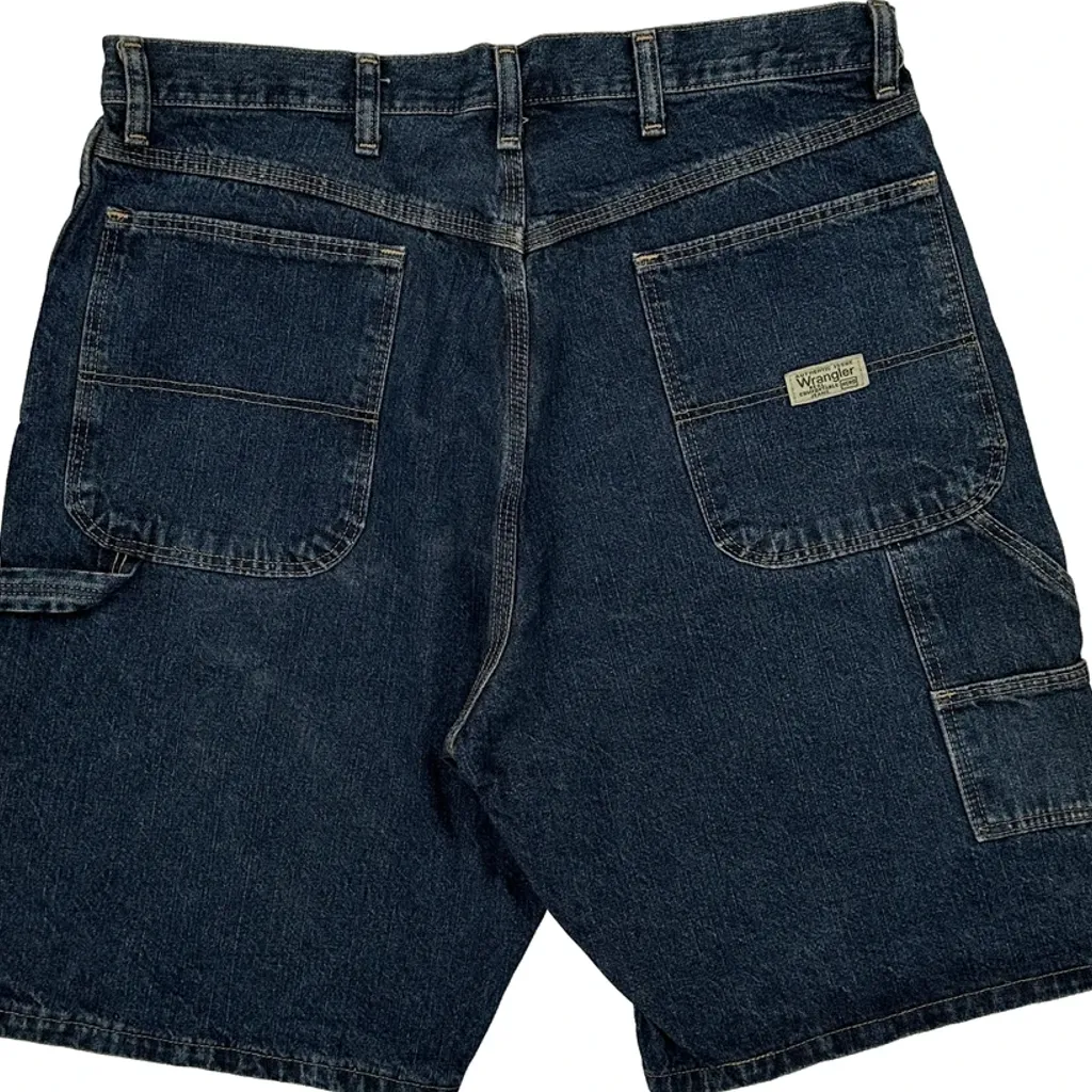Wrangler Carpenter Shorts - 34W 10L Dark Wash Cotton - Image 8