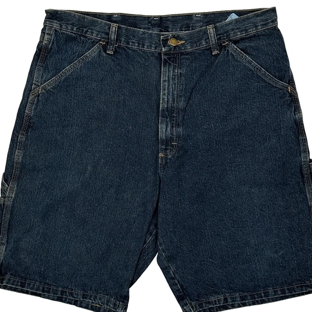 Wrangler Carpenter Shorts - 34W 10L Dark Wash Cotton - Image 9