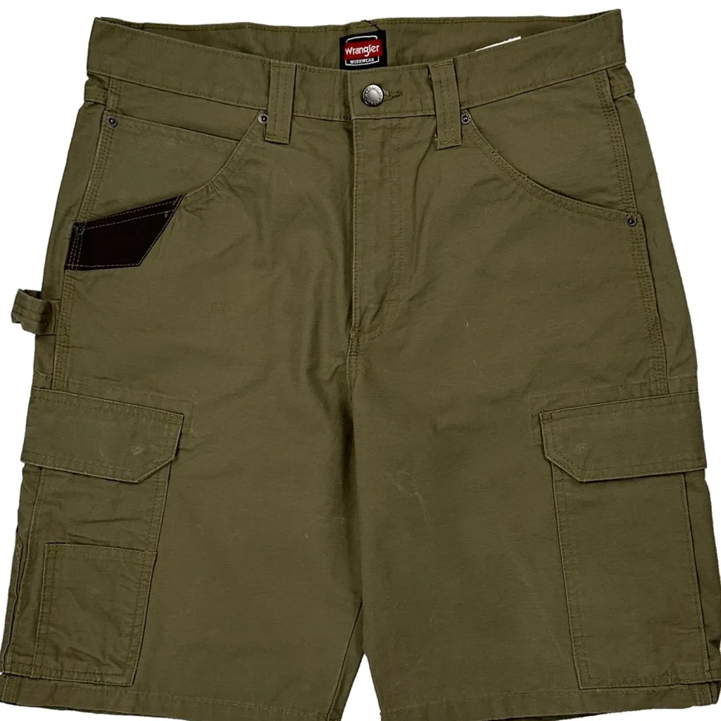 Wrangler Carpenter Shorts - 32W 9L Green Cotton - Image 10