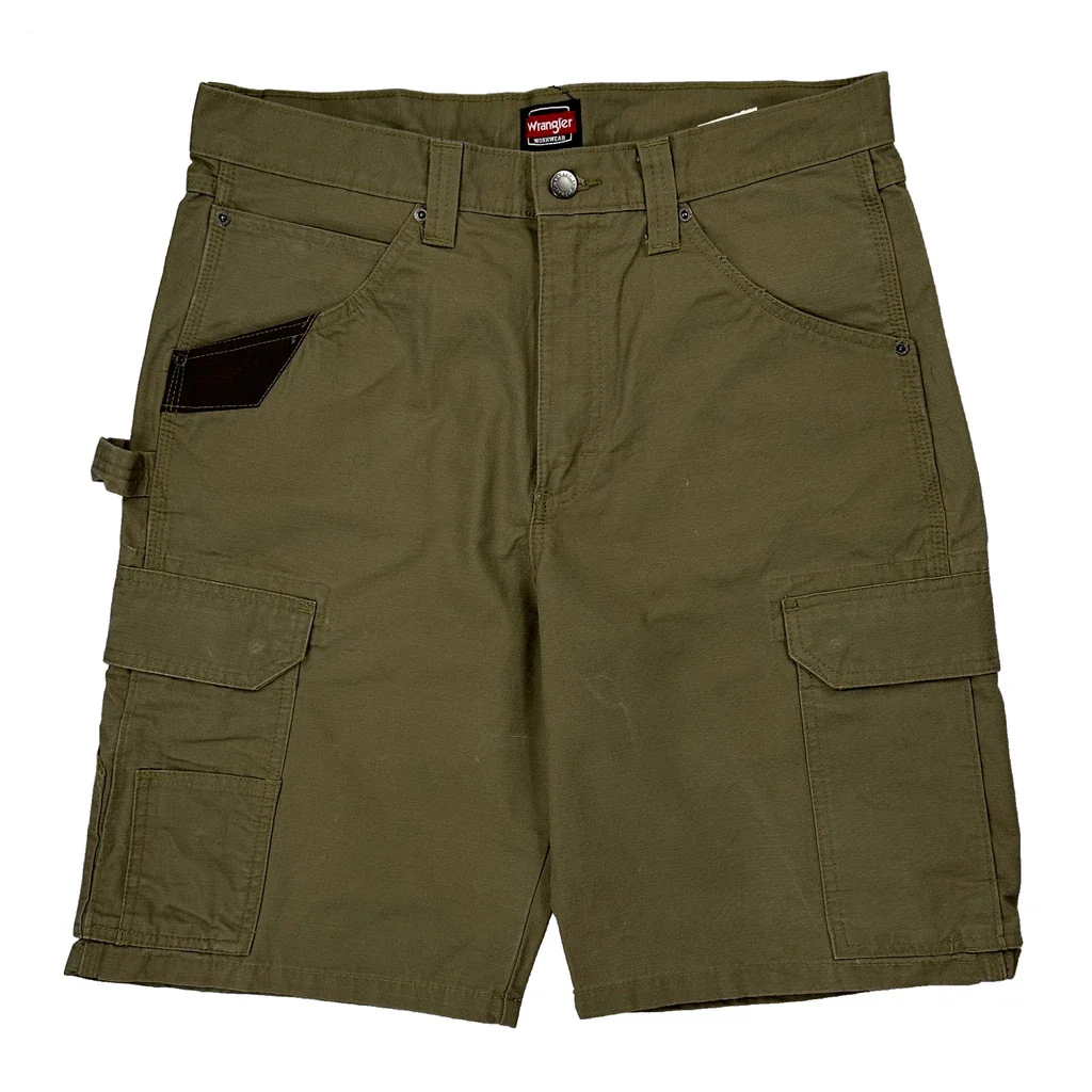 Wrangler Carpenter Shorts - 32W 9L Green Cotton - Image 2