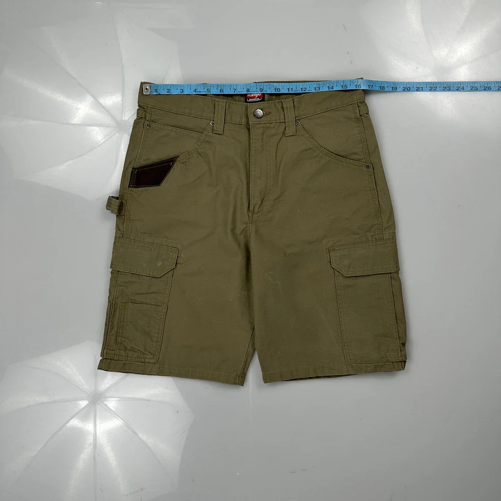 Wrangler Carpenter Shorts - 32W 9L Green Cotton - Image 3