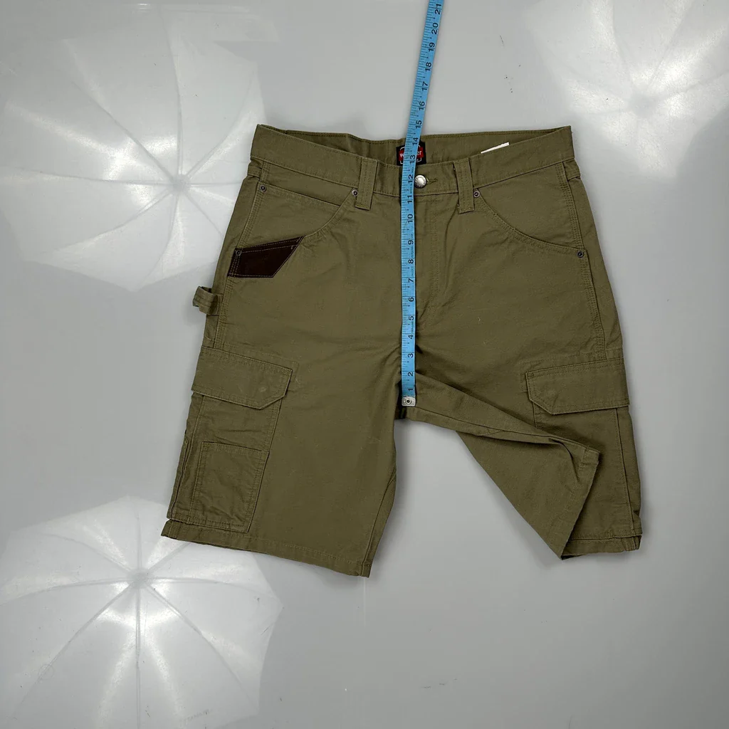 Wrangler Carpenter Shorts - 32W 9L Green Cotton - Image 4