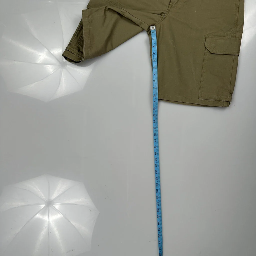 Wrangler Carpenter Shorts - 32W 9L Green Cotton - Image 5