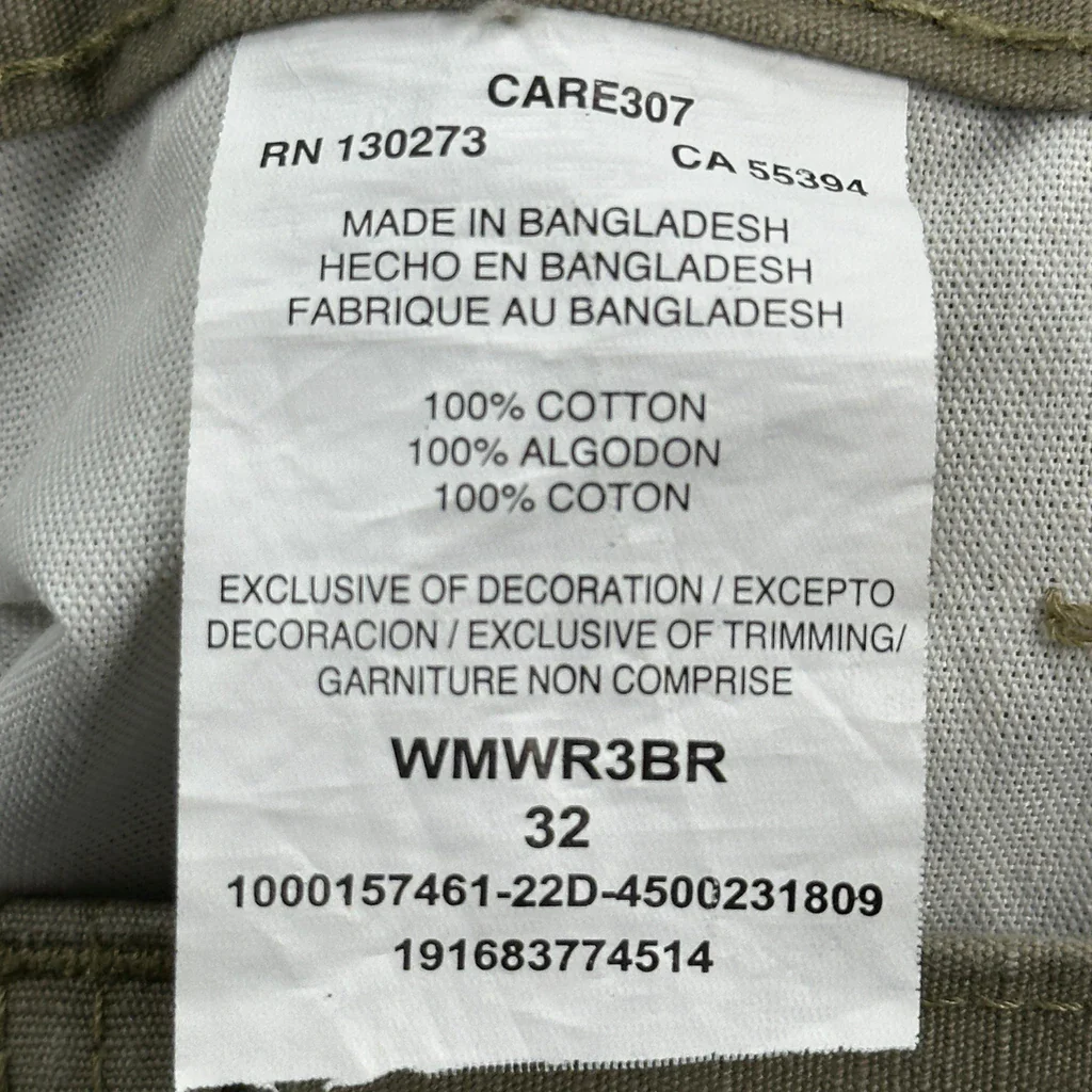 Wrangler Carpenter Shorts - 32W 9L Green Cotton - Image 6