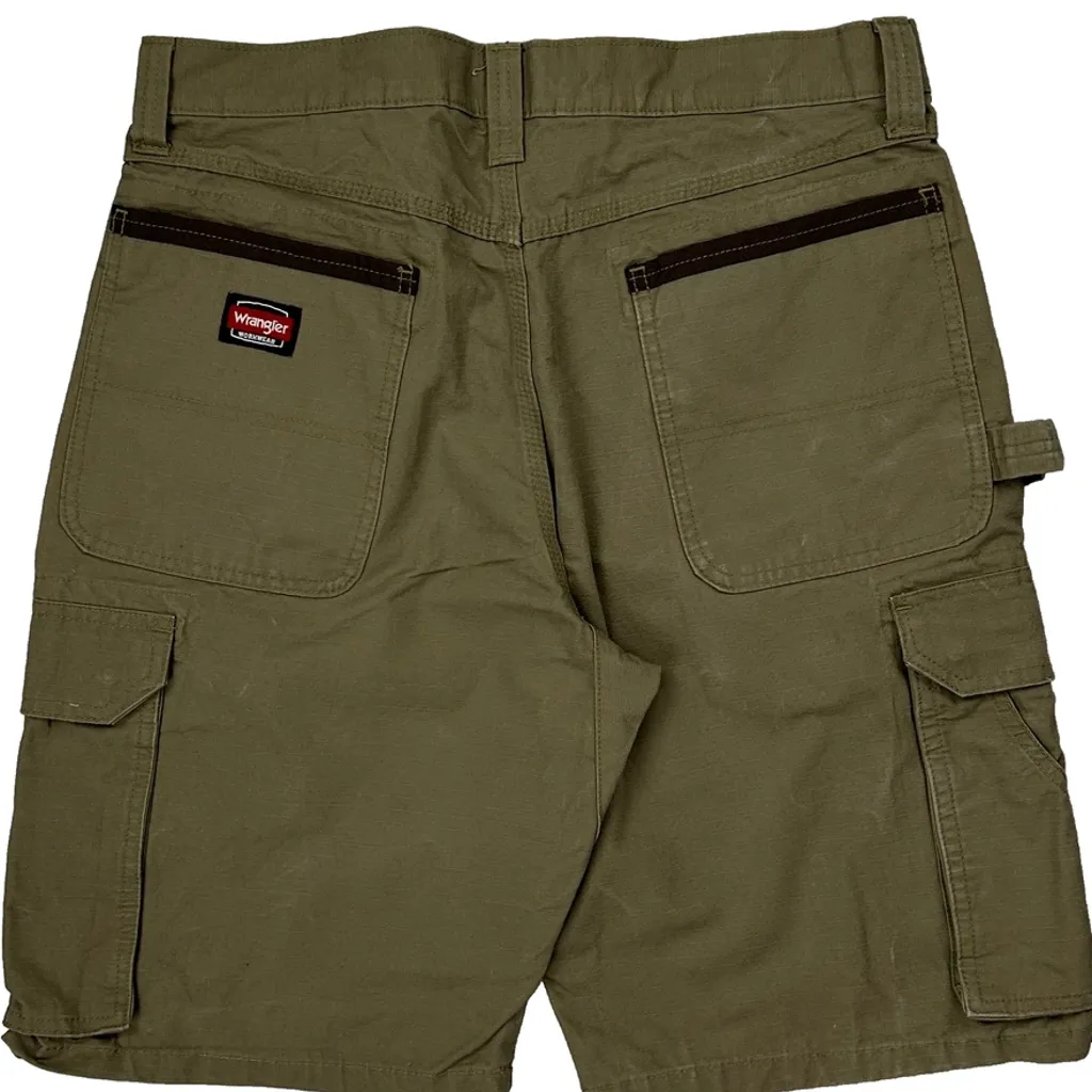 Wrangler Carpenter Shorts - 32W 9L Green Cotton - Image 7