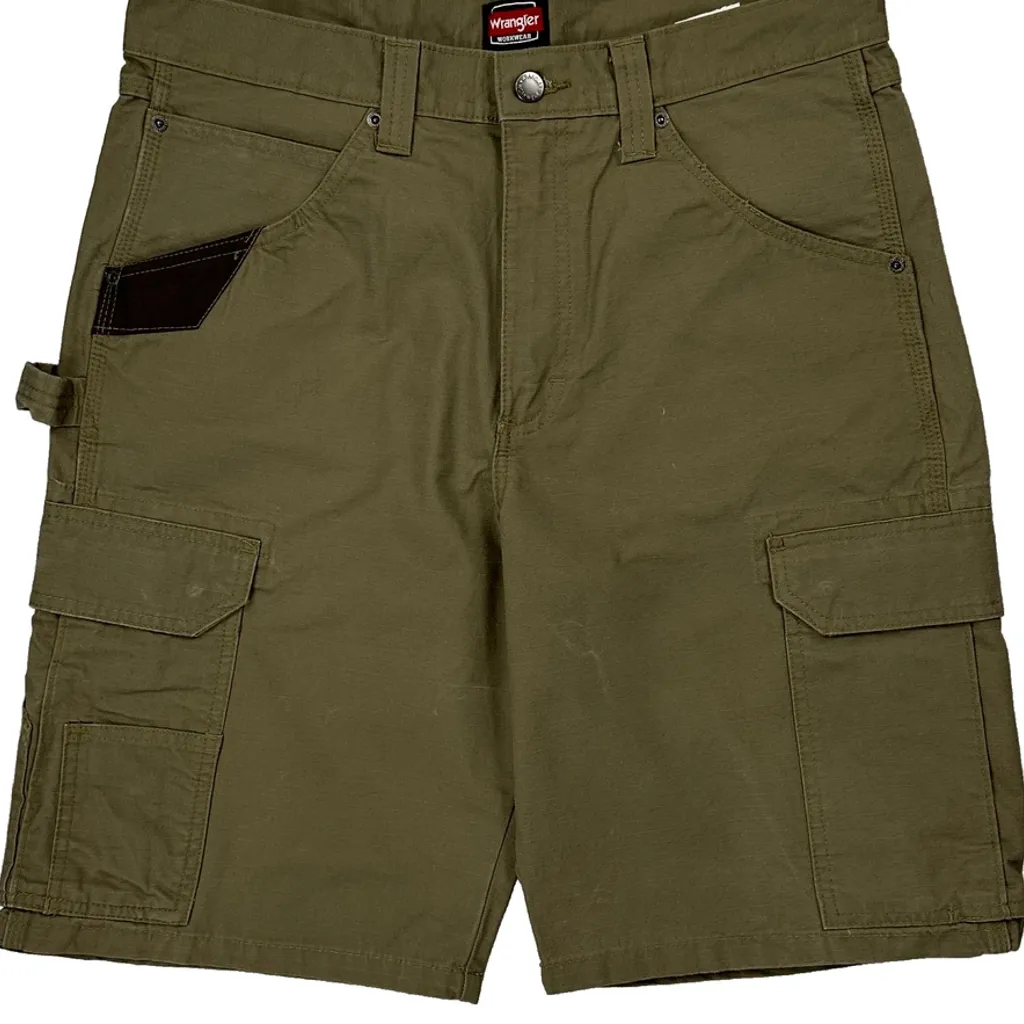 Wrangler Carpenter Shorts - 32W 9L Green Cotton - Image 9